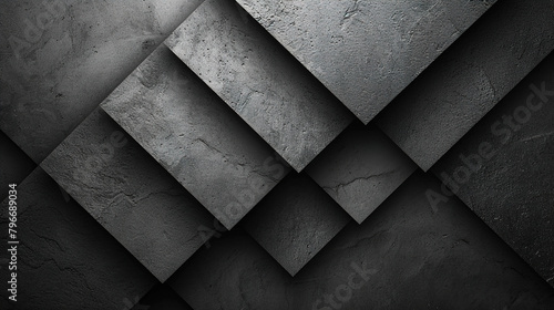 Abstract 3D Black Background With Cubes For Grey Textures