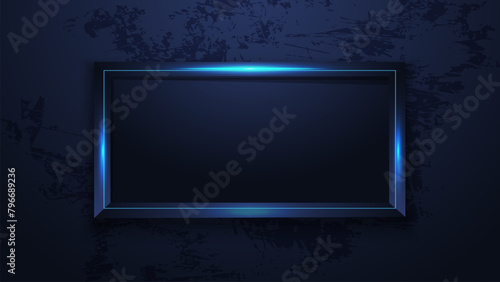 dark blue frame design with copy  space