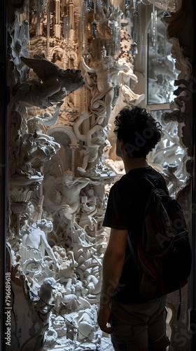 person in a cave