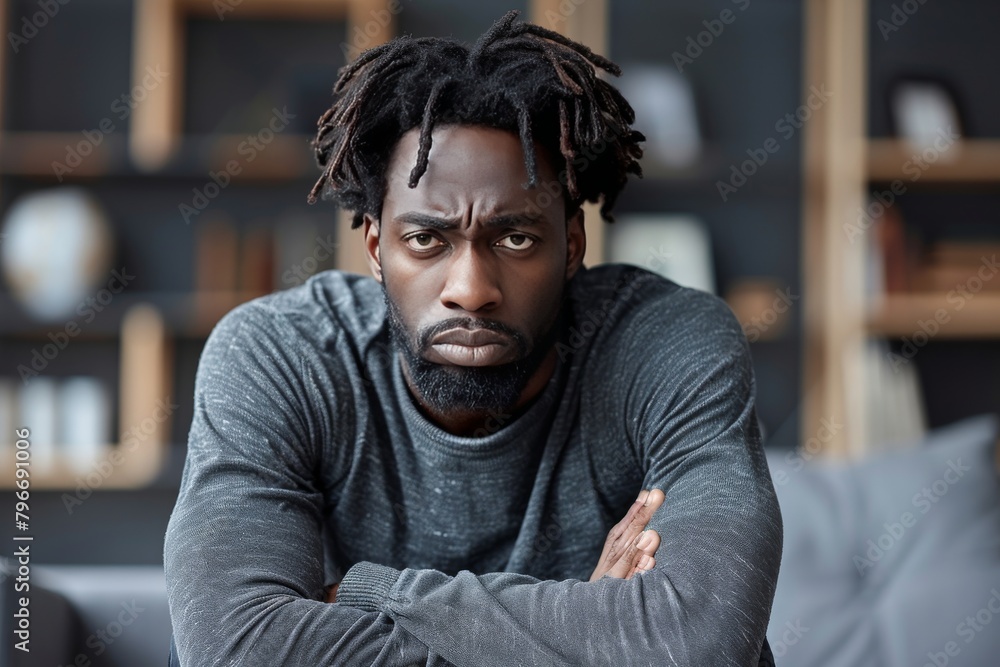 Man With Dreadlocks Sitting on a Couch Man With Dreadlocks Sitting on a Couch