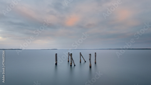 Serene image of disused pier at Stony point photo