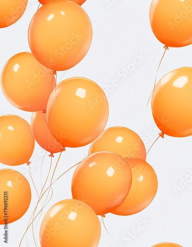 Wallpaper Mural bunch of orange balloons on plain wjite background from Generative AI Torontodigital.ca