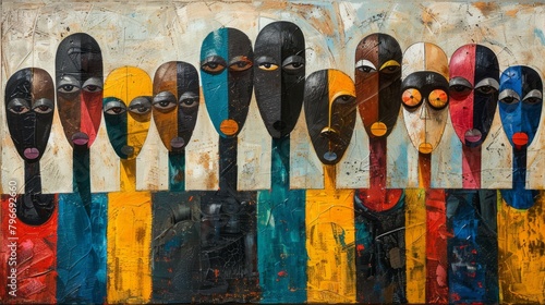 Modern Abstract African Art with Traditional Influences