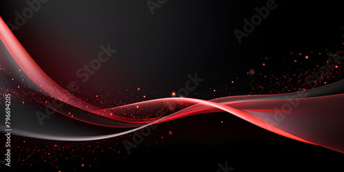 Abstract black wallpaper background with soft red sparkle line elements