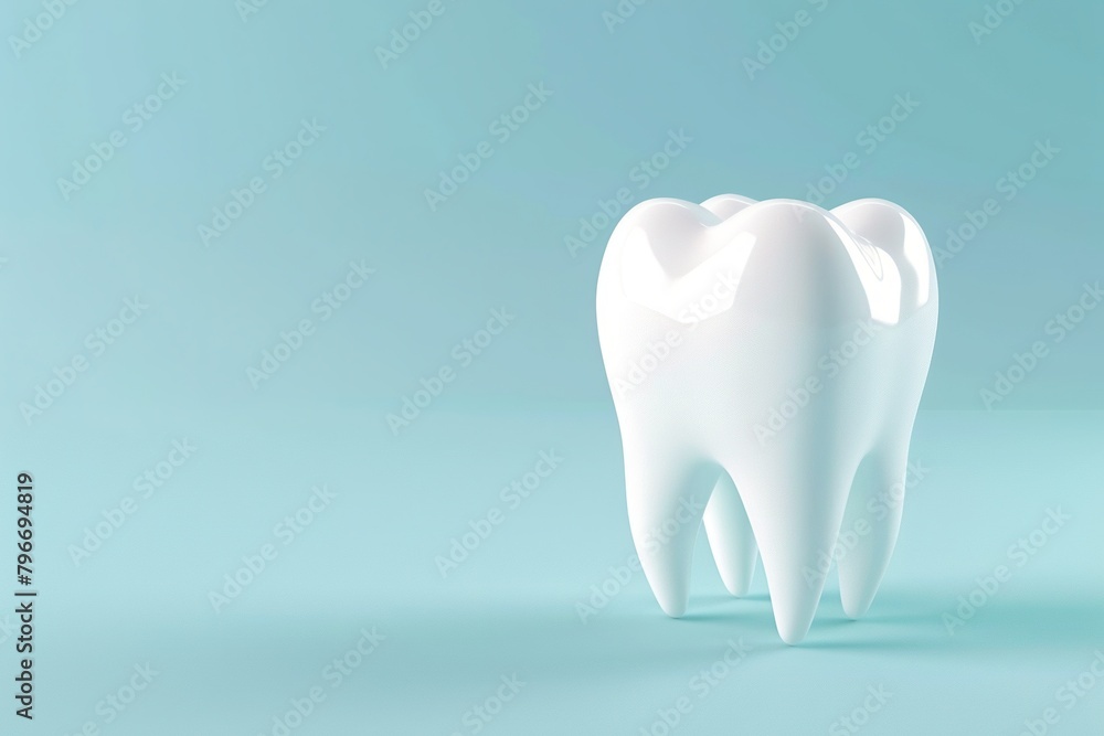Healthy tooth on a blue background Healthy tooth on a blue background