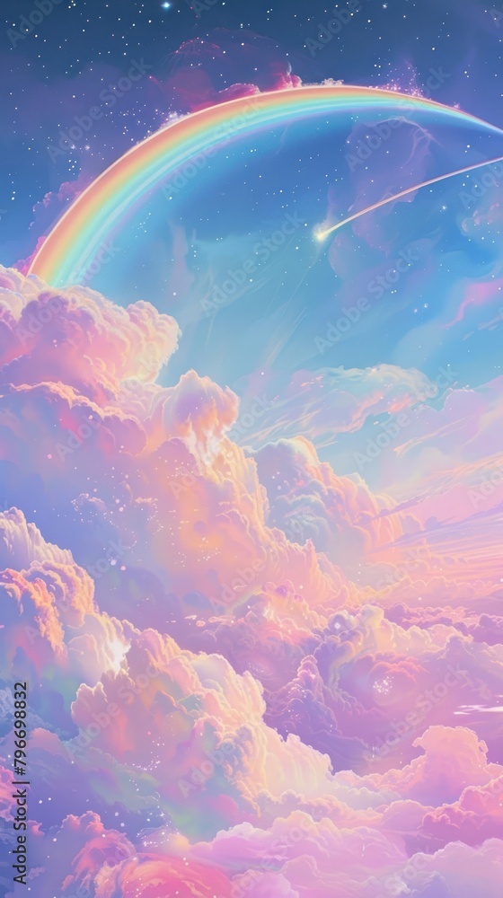 Rainbow cloud space sky.