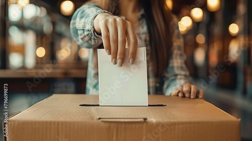 person voting at Polling station, vote, election, Polling booth photo