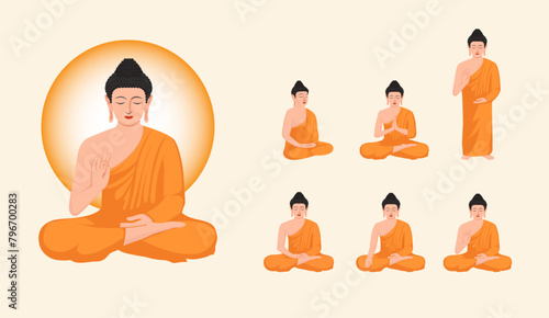 Illustration of buddha purnima or vesak day photo