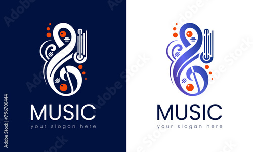 Melodic Elegance, A Sophisticated Music Logo Design photo