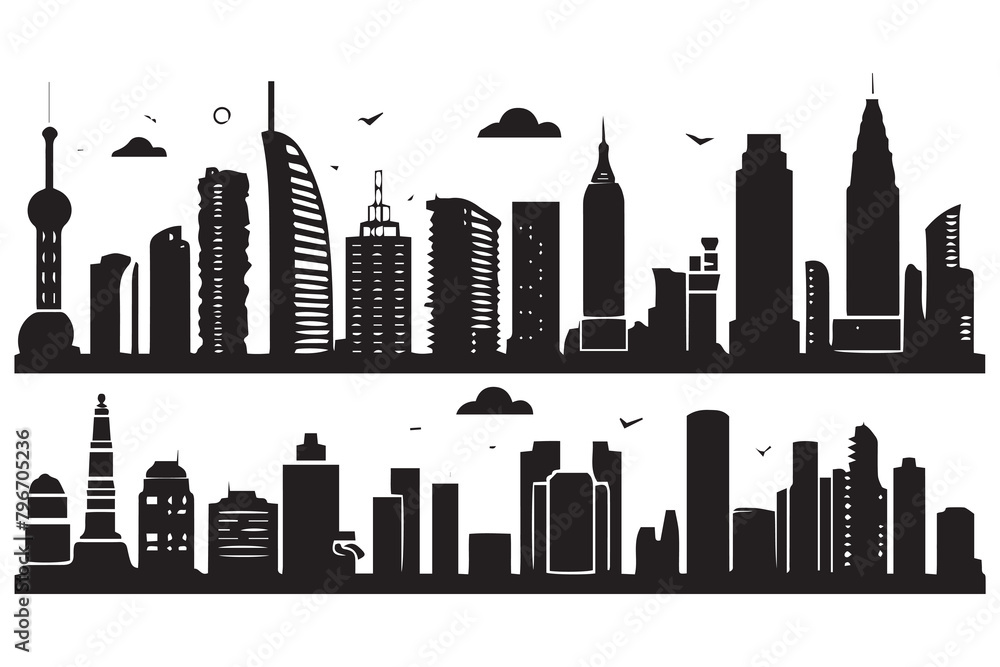 Obraz premium set of Vector city silhouette