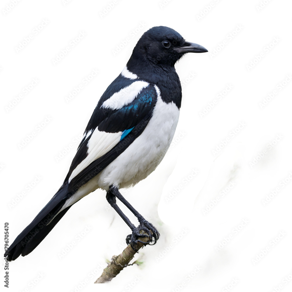 Magpie isolated on transparent background Magpie isolated on transparent background