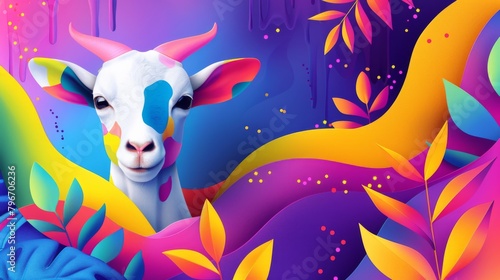 Goat image background for Eid al Adha muslim celebration day