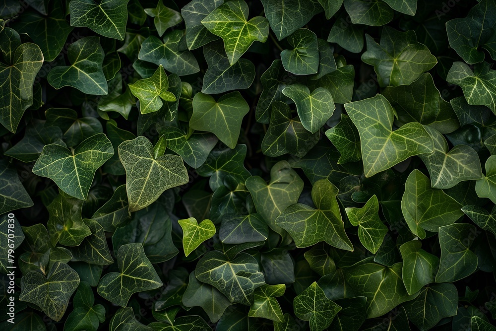 A close up of green ivy leaves A close up of green ivy leaves