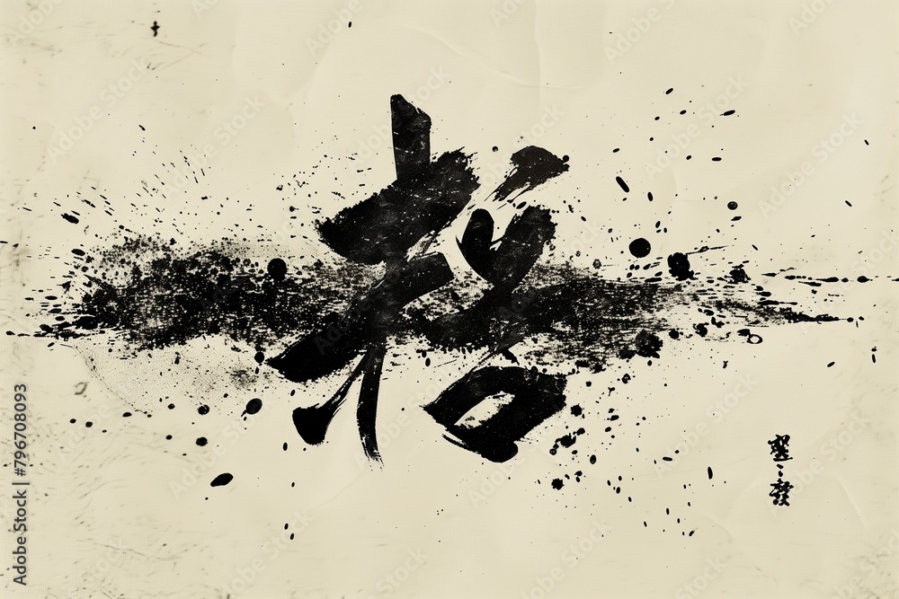 The image is a black and white drawing of Chinese characters The image is a black and white drawing of Chinese characters