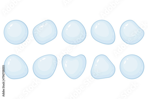 Set of soap bubbles. Vector illustration isolated on white background.