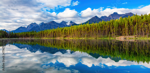 Canadian Rocky Mountain Landscape. Nature Background. Alberta  Canada