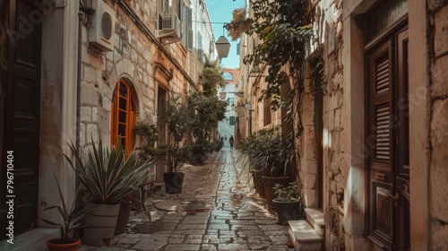 Mysterious alleyways leading to hidden gems  AI generated illustration