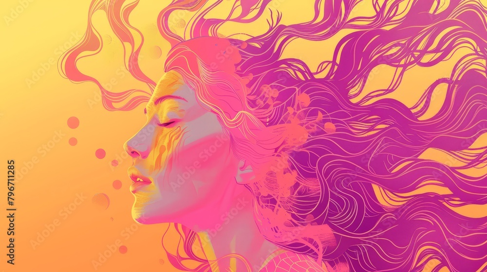 Playful and charming depiction of a babe girl in abstract form  AI generated illustration