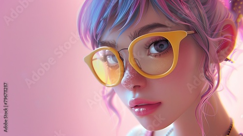 Playful and charming 3D artwork of a cute and quirky babe girl AI generated illustration