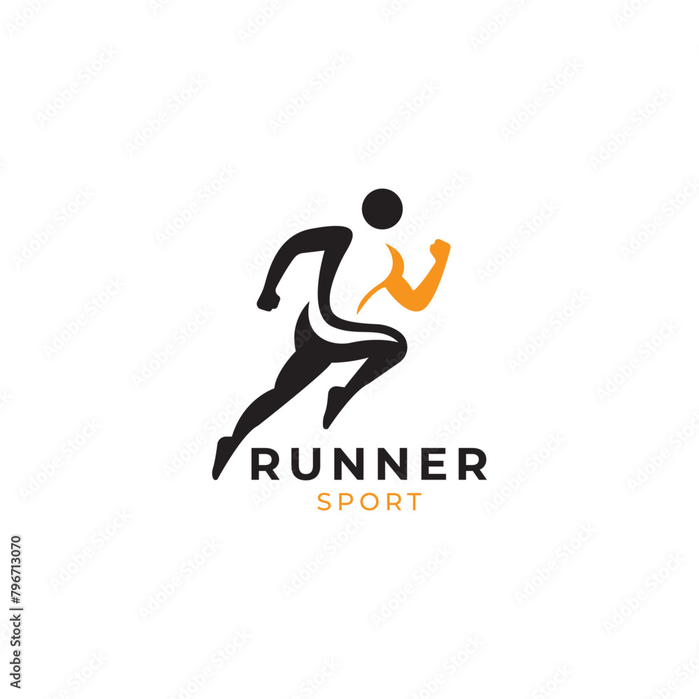 running athlete logo design, sprint or track runner concept, vector illustration running athlete logo design, sprint or track runner concept, vector illustration