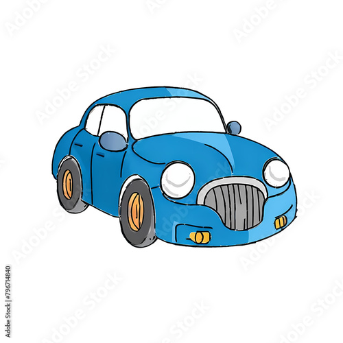 Car Hand Drawn Cartoon Style Illustration