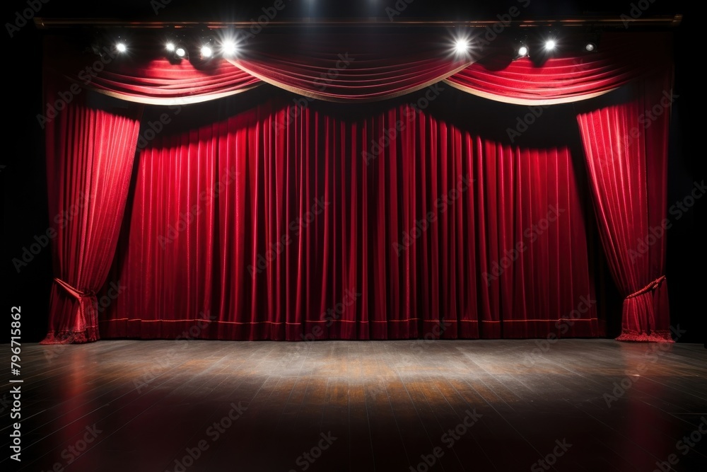 Spotlight stage curtain architecture.