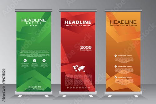 Corporate roll up banner design template for your business, Rollup banner design, vector eps 10. photo