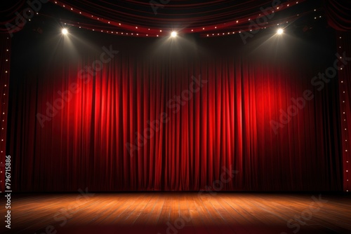 Spotlight stage curtain entertainment.