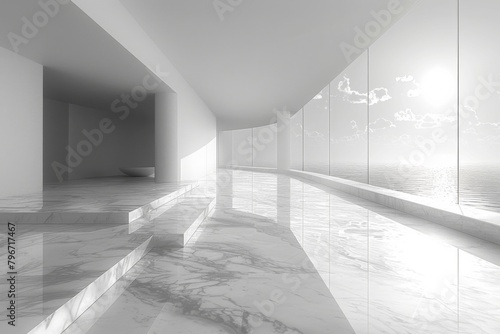 3D CG rendering of the arabic style hall inside a mosque