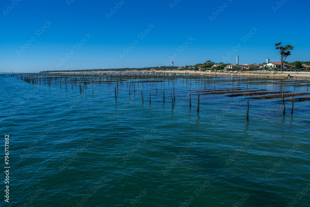 Oyster park, France, Test de Buche, Beautiful, sea, sky, blue, water
