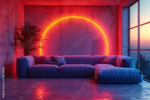 3D CG rendering of the arabic style hall inside a mosque