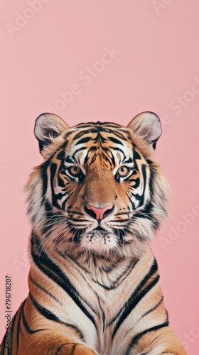 Tiger in minimal room wildlife animal tiger.