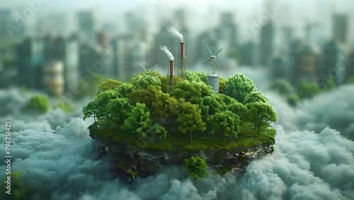 Creating a D animation loop highlighting global warming, renewable energy, and microbial biofuel. Concept 3D Animation, Global Warming, Renewable Energy, Microbial Biofuel, Environmental Awareness