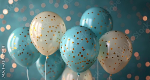 Colorful Balloons Covered in Confetti