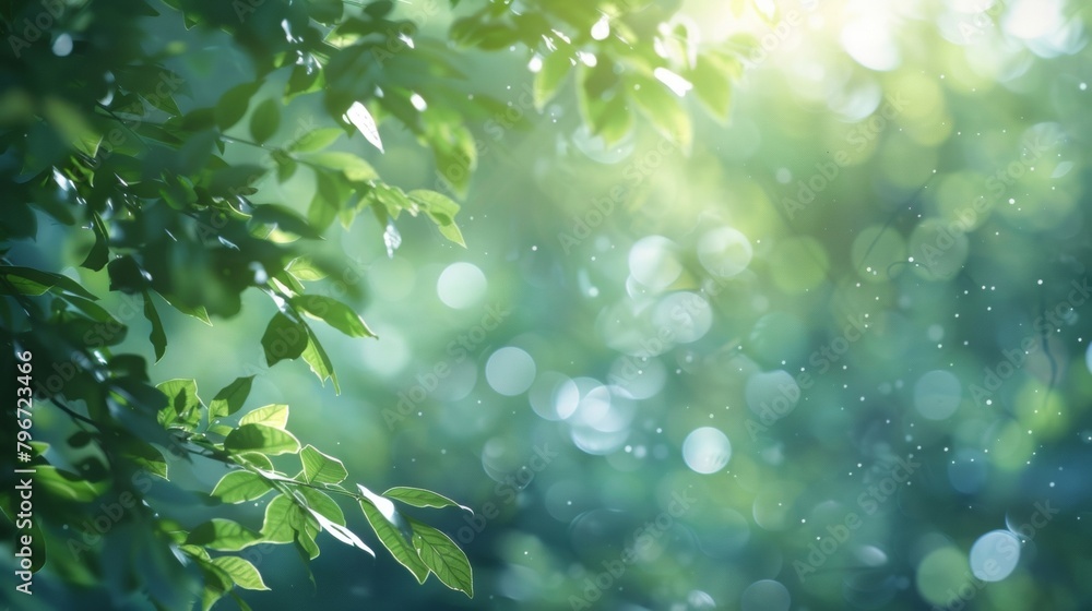 Defocused A tranquil forest glimmering with dappled sunlight ethereal and serene through a veil of misty outoffocus leaves. . Defocused A tranquil forest glimmering with dappled sunlight ethereal and serene through a veil of misty outoffocus leaves. .