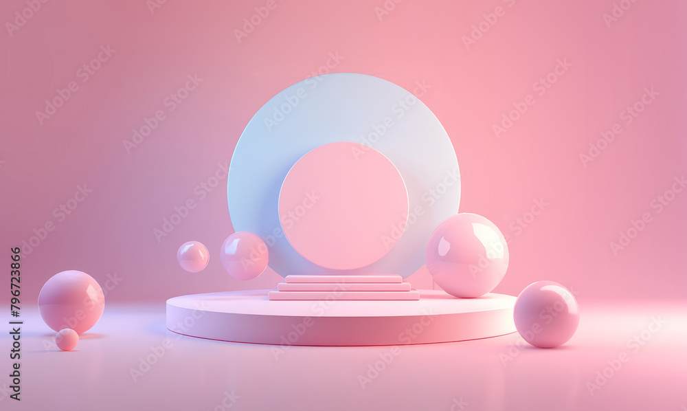 Minimalist and elegant round 3D product podium Minimalist and elegant round 3D product podium