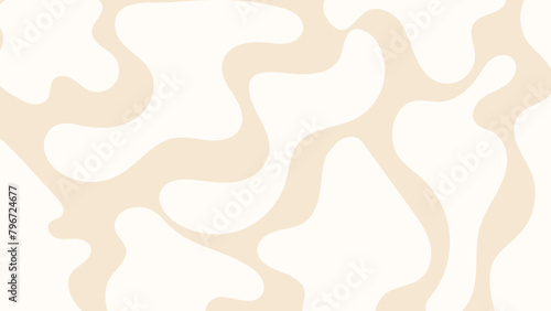 Abstract groove background in light beige color. Hand drawn organic shapes and blobs pattern