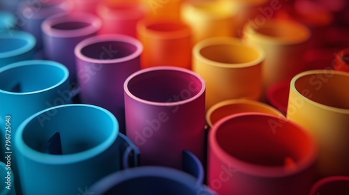Group of Colorful Columns in Various Hues