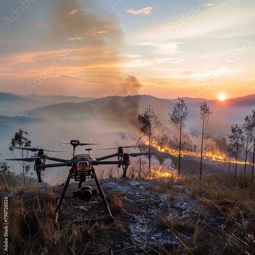 The use of drones for aerial surveys provides rapid assessment of damage postdisaster, aiding in quicker response and recovery operations, science concept photo