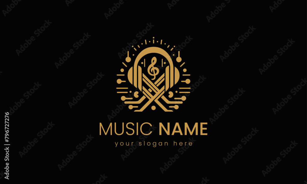 Melodic Elegance, A Sophisticated Music Logo Design Melodic Elegance, A Sophisticated Music Logo Design
