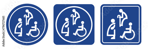 Toilet icons set, Accessible Rest Room.Vector illustration style is flat iconic symbol.	
