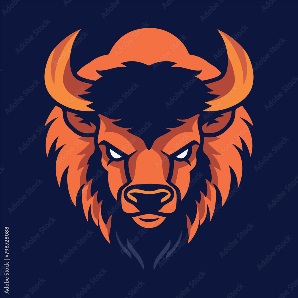 Obraz premium Angry bull head mascot vector illustration with isolated background