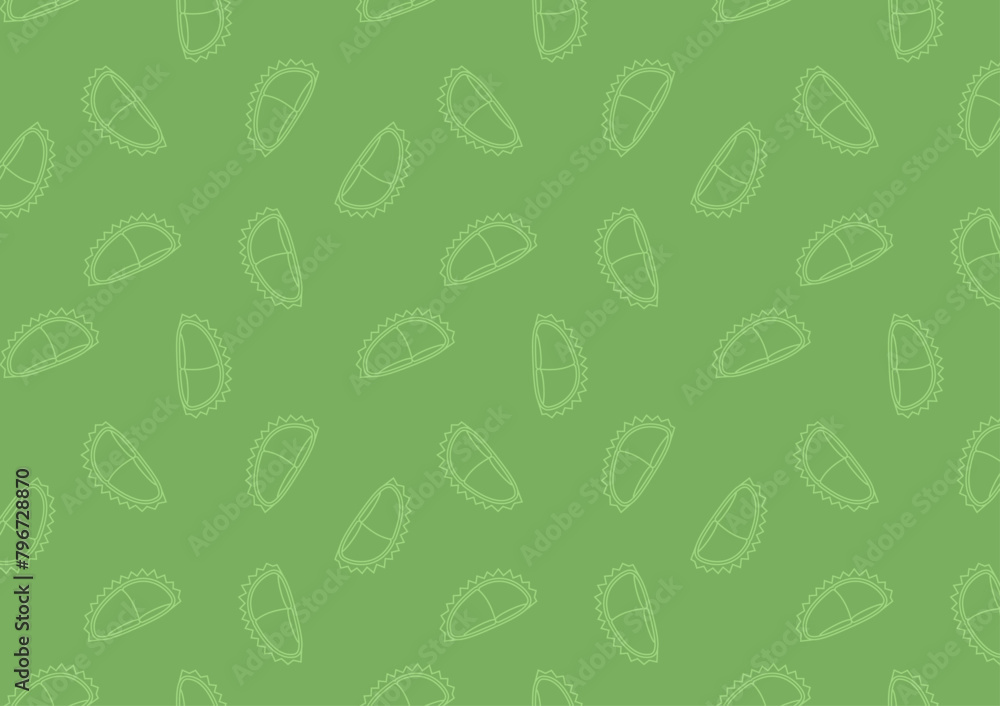 Durian pattern. Durian pattern on green background. Durian pattern. Durian pattern on green background.