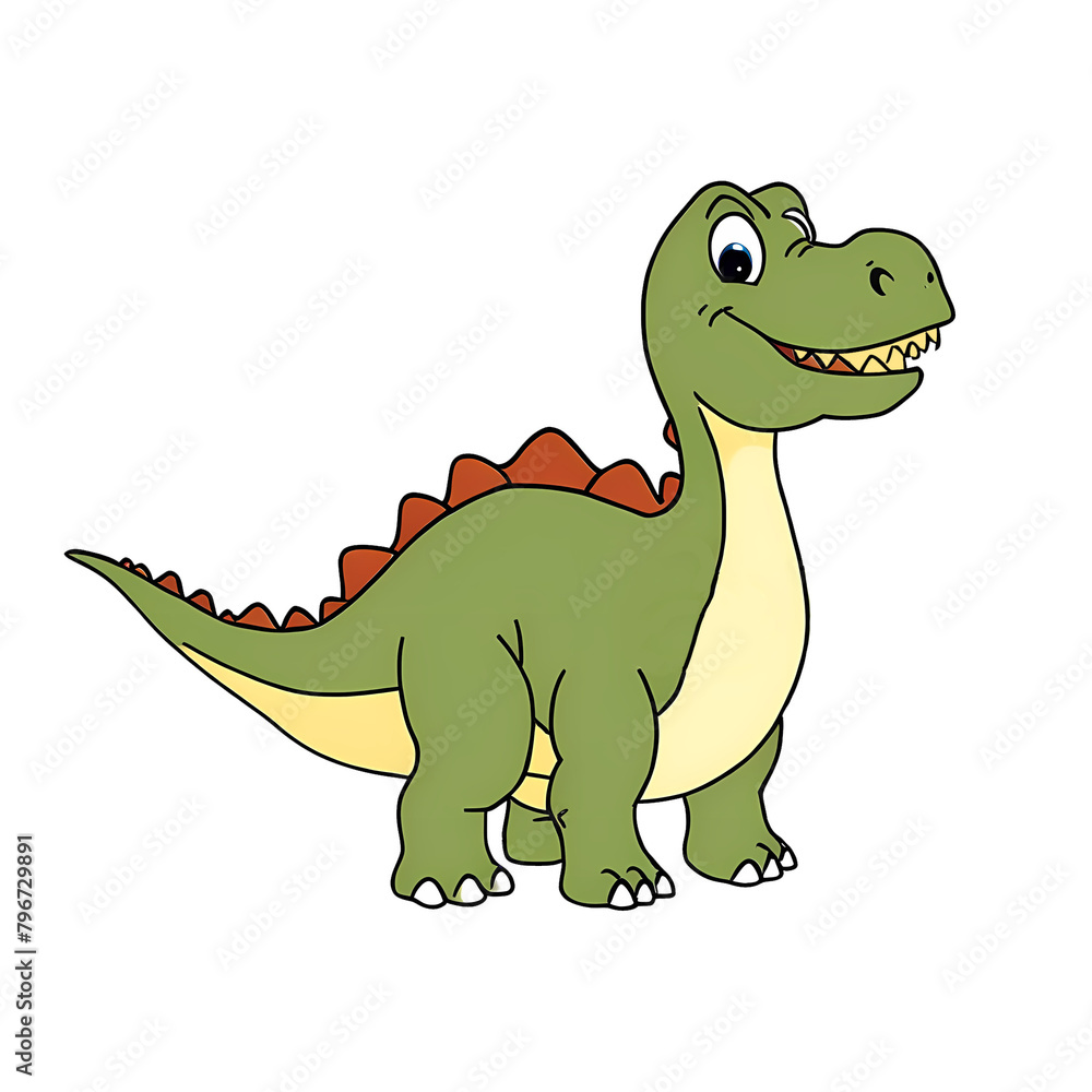 Fototapeta premium Dinosaur Hand Drawn Cartoon Style Illustration