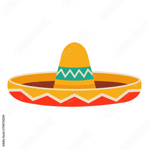 Mexican sombrero, isolated on white background