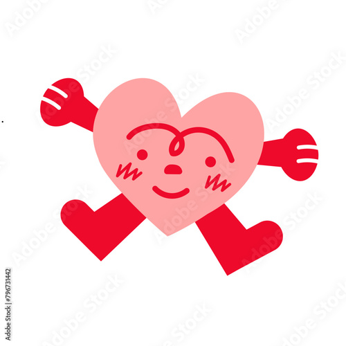 personnage en forme de cœur heureux