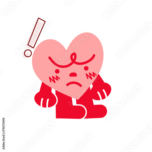 personnage en forme de cœur en colère