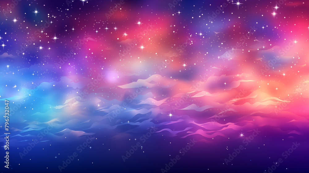Starry Night Over Purple and Blue Mountain Ranges Starry Night Over Purple and Blue Mountain Ranges