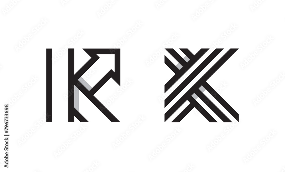 Modern Letter K monograms. Creative technology letter K logo vector marks. Modern Letter K monograms. Creative technology letter K logo vector marks.