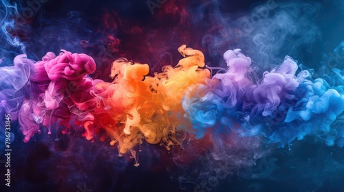 Group of Colored Smokes Floating in the Air
